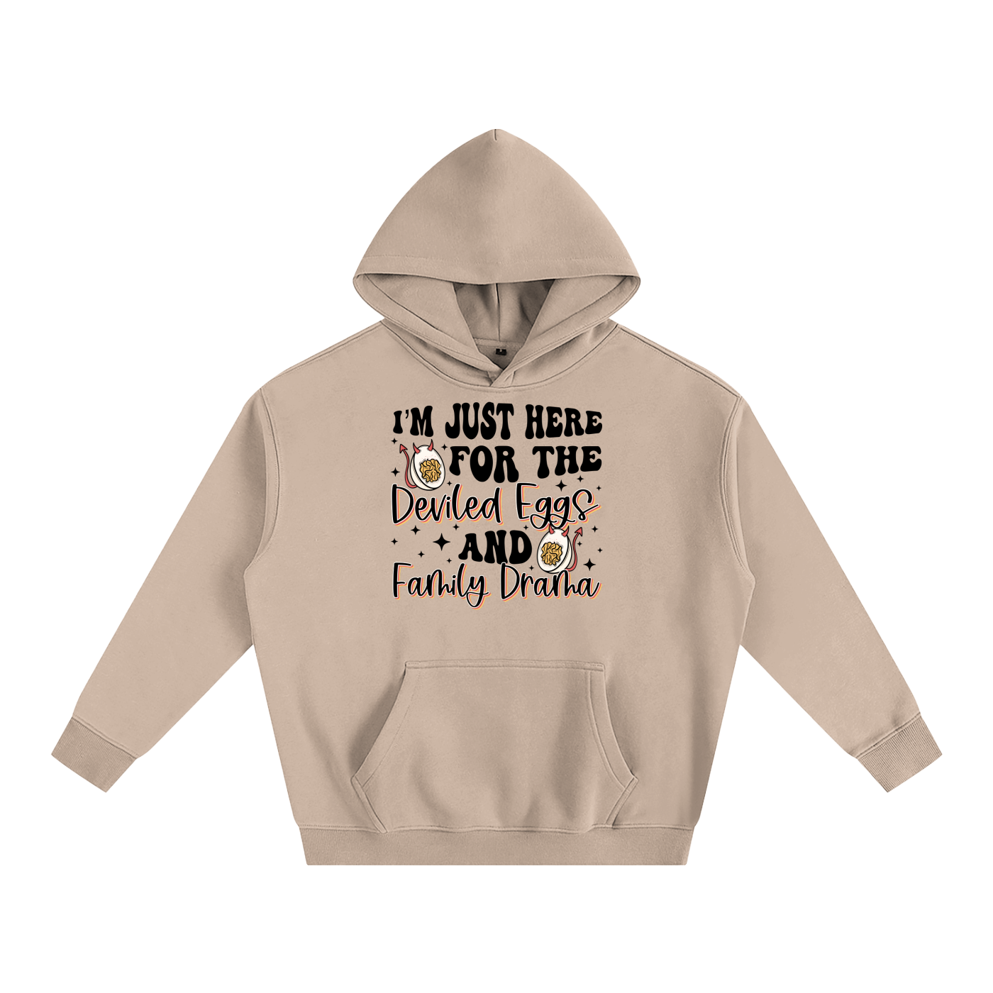 Just Here For The Deviled Eggs Oversize Fleeced Hoodie