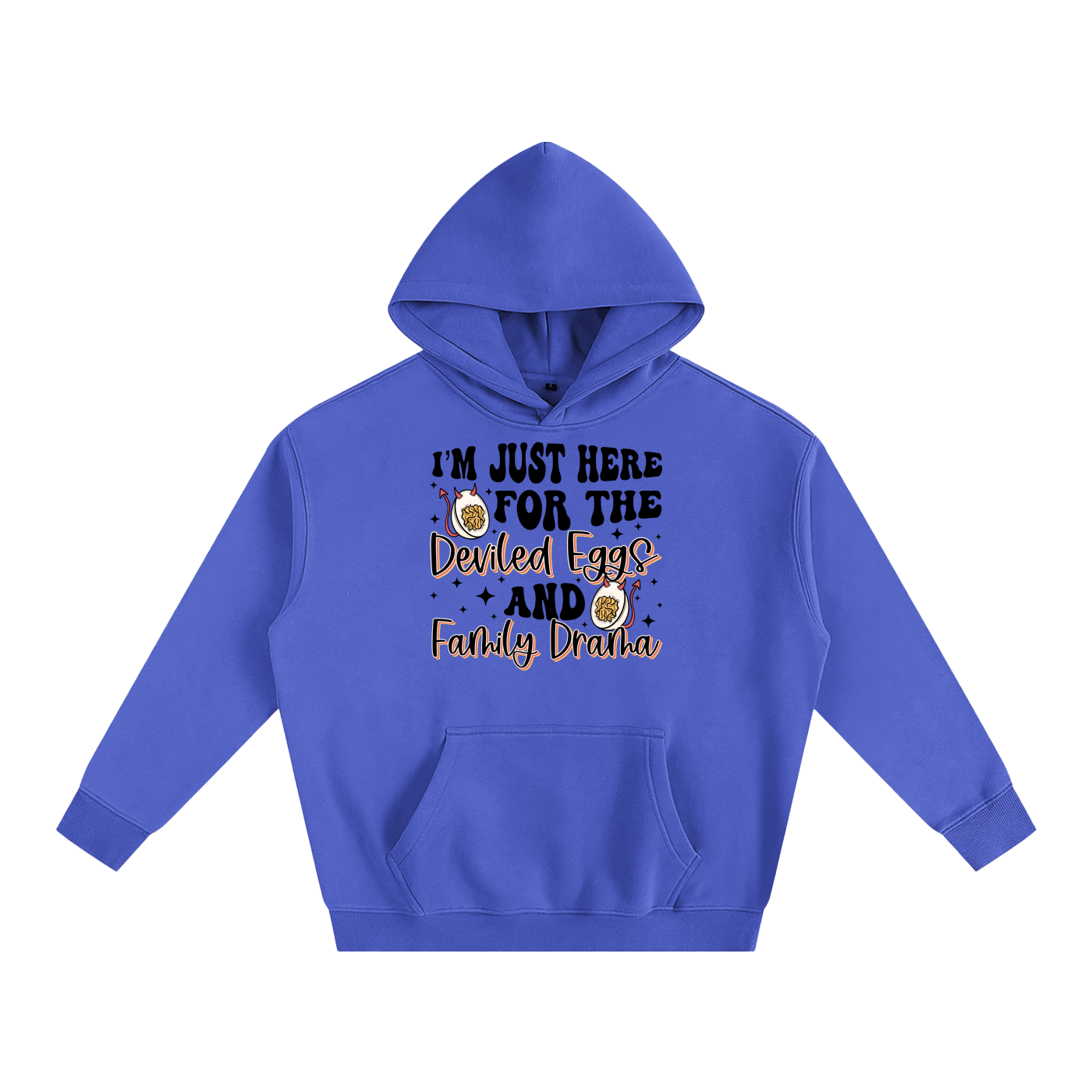 Just Here For The Deviled Eggs Oversize Fleeced Hoodie