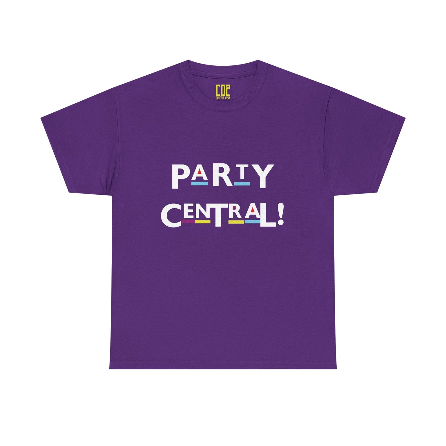Party Central Unisex Heavy Cotton Tee | Fun Graphic T-Shirt for Celebrations, Birthdays, Gatherings, Event Wear, Casual Outfit