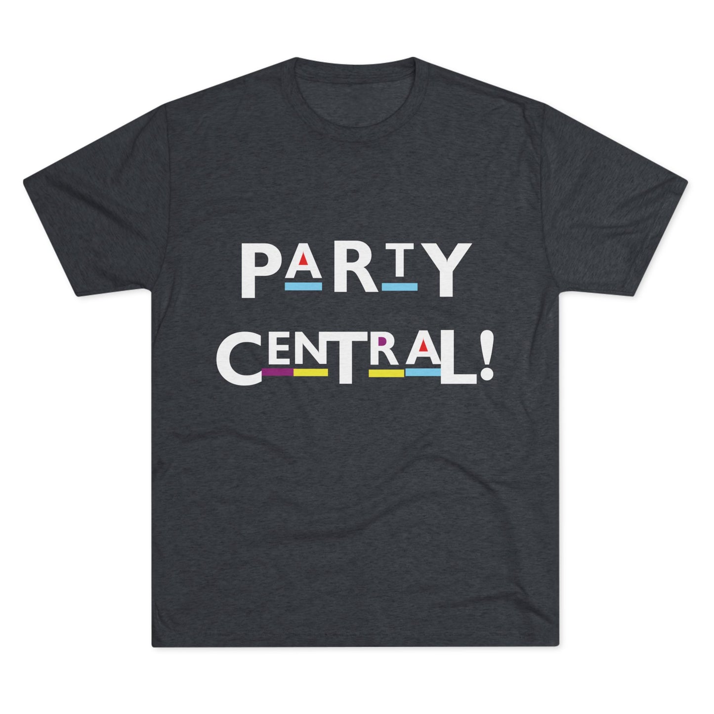 Party Central Unisex Tri-Blend Crew Tee | Fun Party Shirt, Gift for Party Lovers, Casual Wear, Event Tee