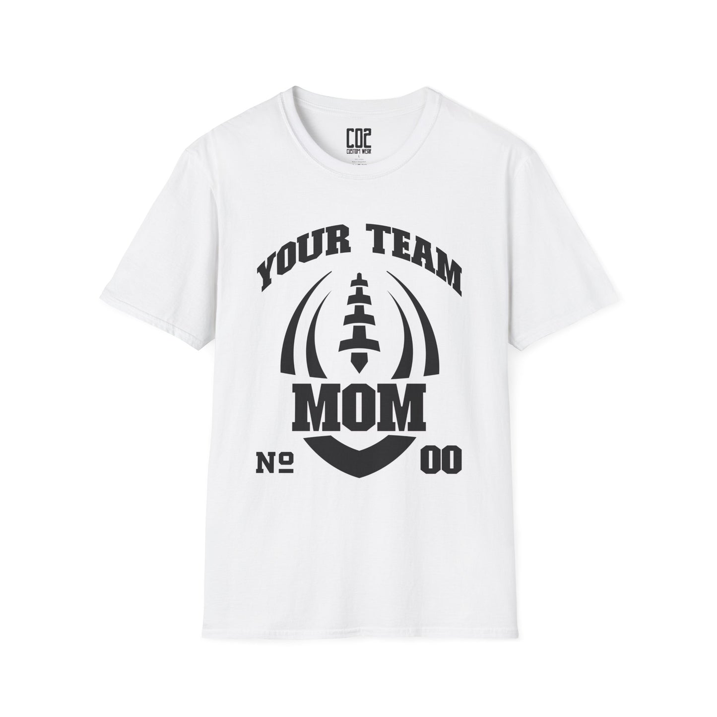 Football Mom Unisex Tee - Custom Team and Number Shirt with Name and Number for Athletes by request