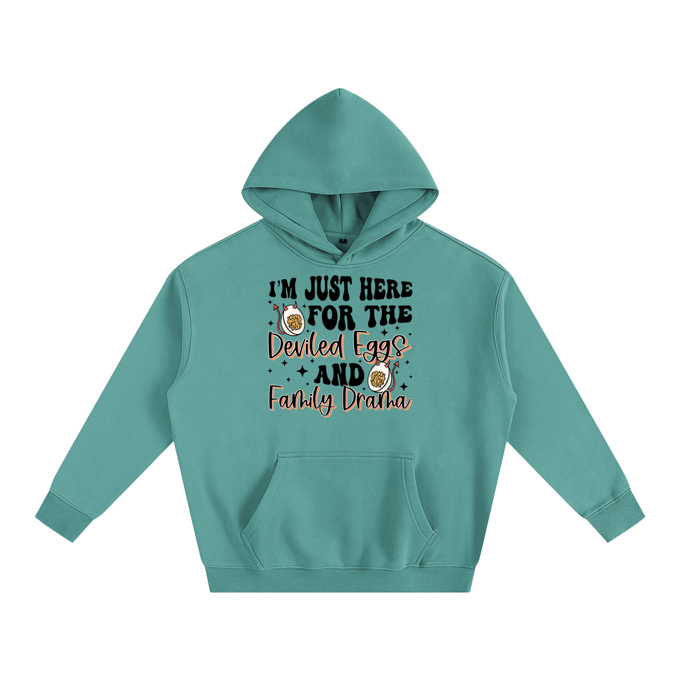 Just Here For The Deviled Eggs Oversize Fleeced Hoodie