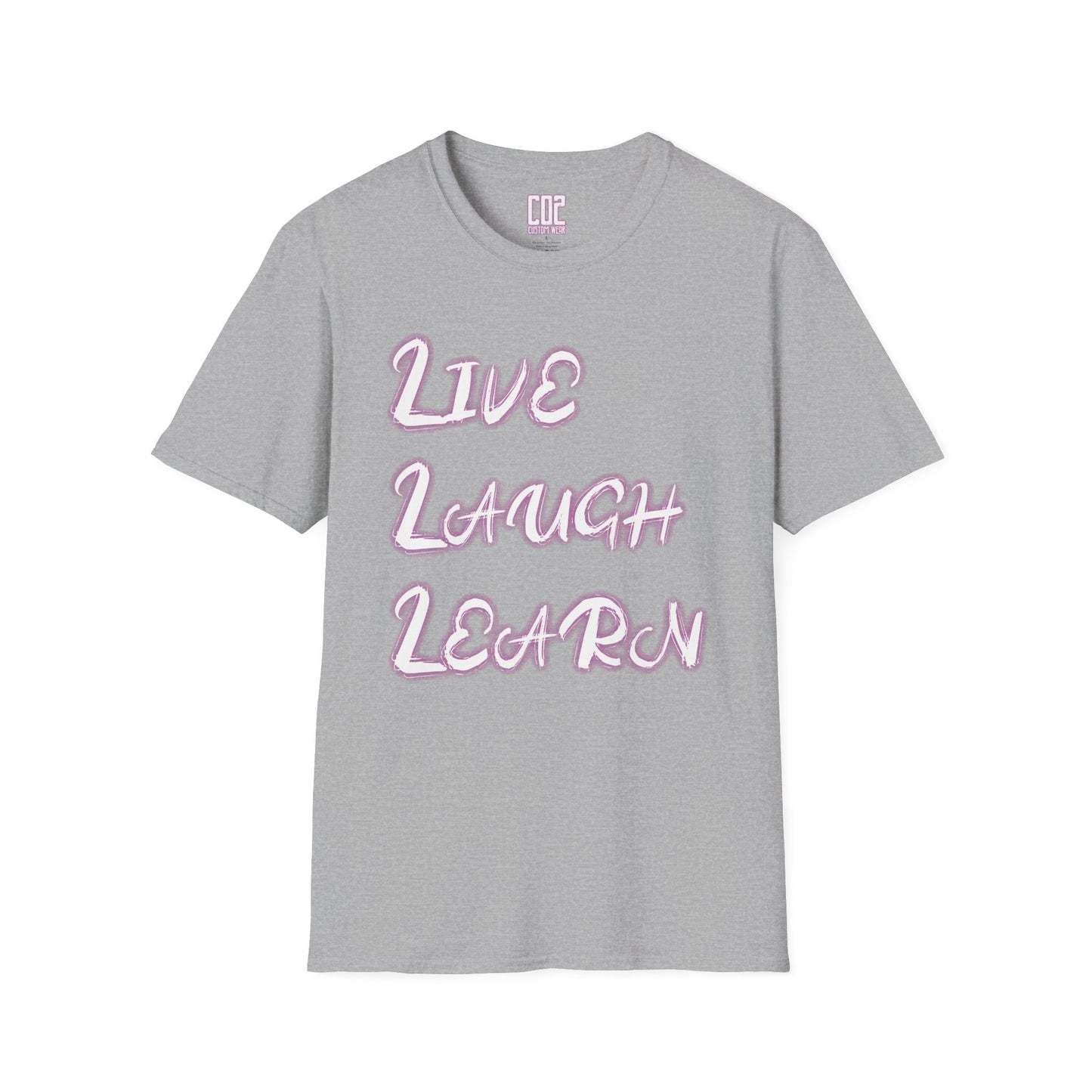 Live Laugh Learn Unisex Softstyle T-Shirt - Inspirational Tee for Daily Motivation, Perfect Gift for Friends, Family Occasions
