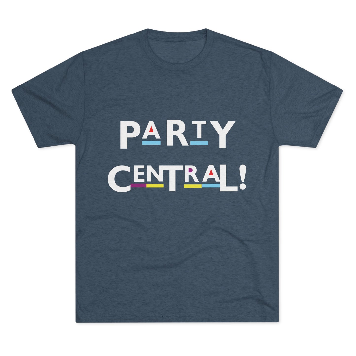 Party Central Unisex Tri-Blend Crew Tee | Fun Party Shirt, Gift for Party Lovers, Casual Wear, Event Tee