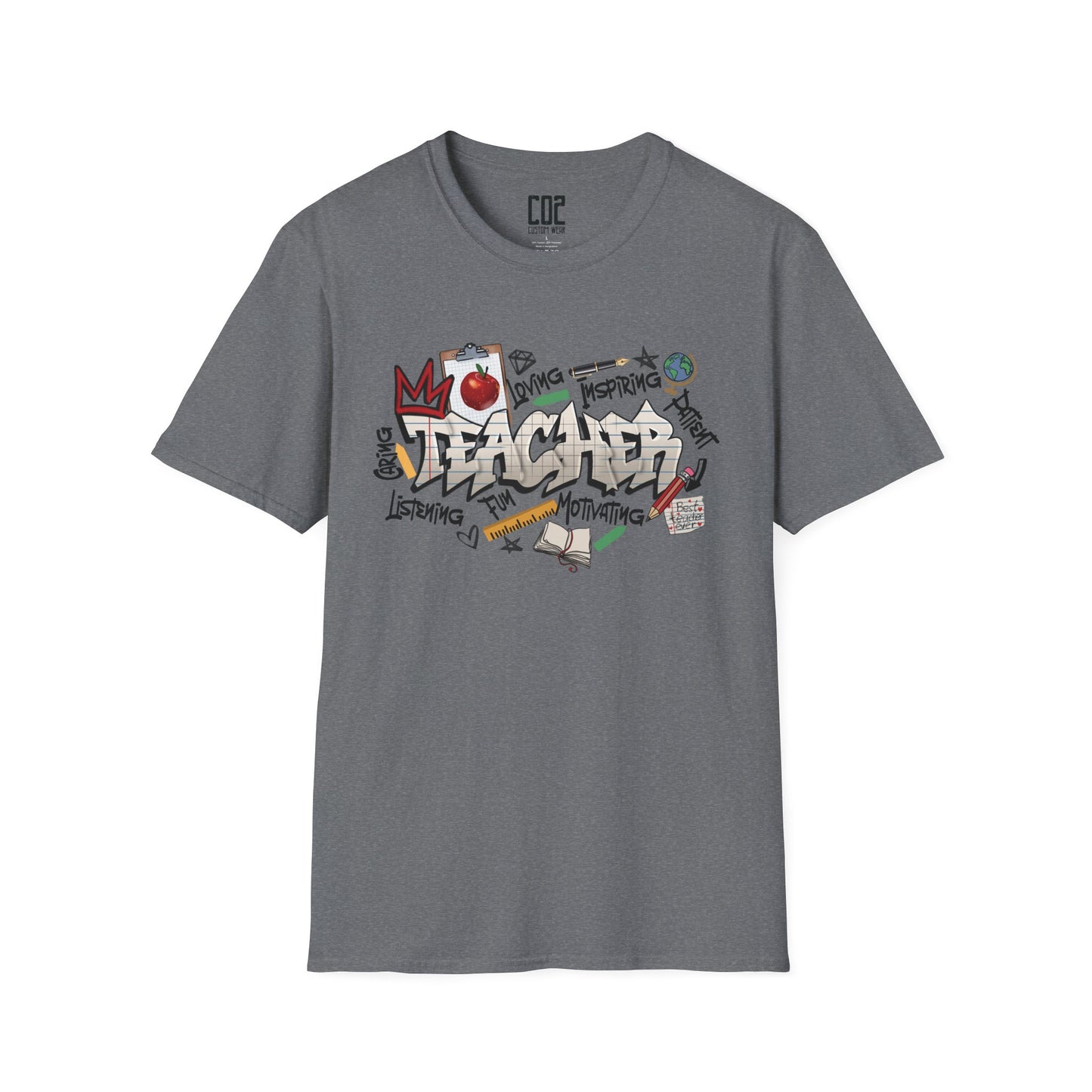 Teacher Street Art Inspired Unisex T-Shirt | Urban Style Tee, Casual Wear, Gift for Art Lovers, Trendy Streetwear, Festival Fashion