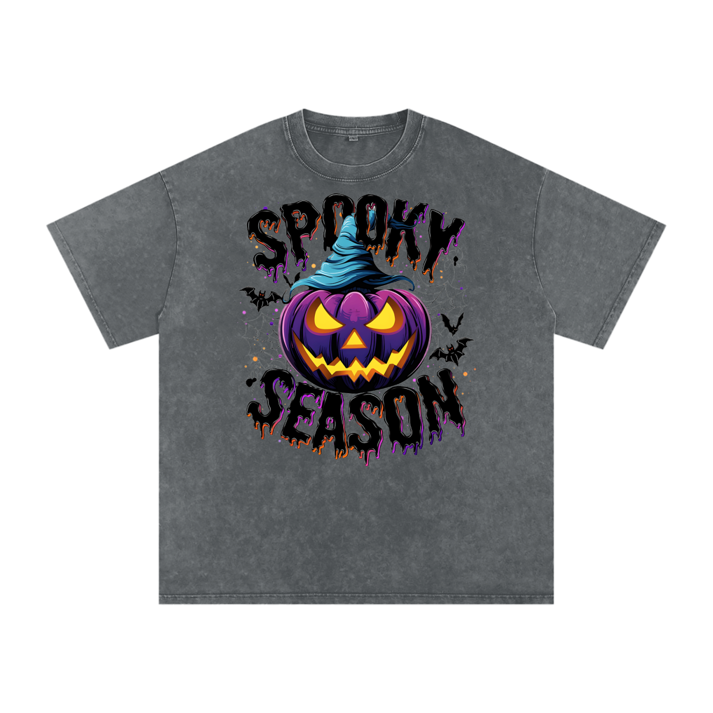 Spooky Season Snow Washed Oversized Cotton T-Shirt