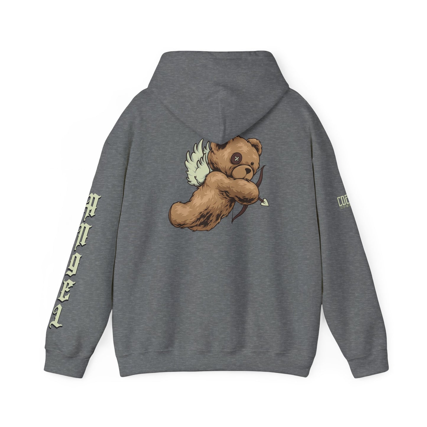 Angel & Bear Hoodie - Unisex Heavy Blend™ Sweatshirt, Cozy Gift for Friends, Cute Casual Wear, Perfect for Fall & Winter