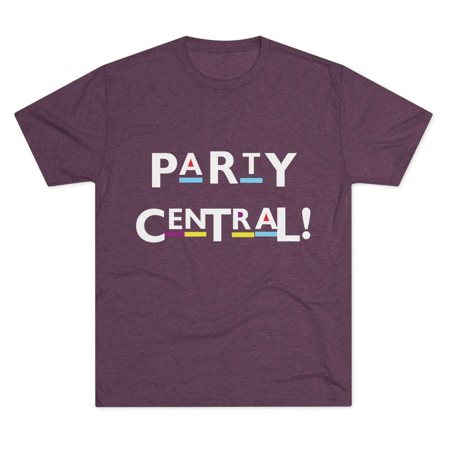 Party Central Unisex Tri-Blend Crew Tee | Fun Party Shirt, Gift for Party Lovers, Casual Wear, Event Tee
