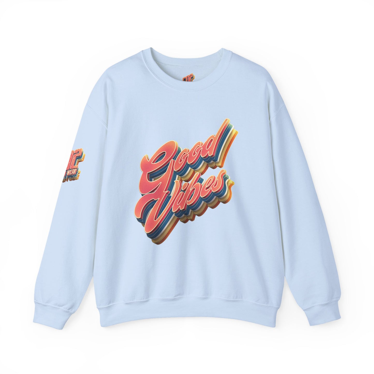 Good Vibes Unisex Crewneck Sweatshirt, Cozy Casual Wear, Gift for Friends, Summer Vibes Apparel, Festival Clothing