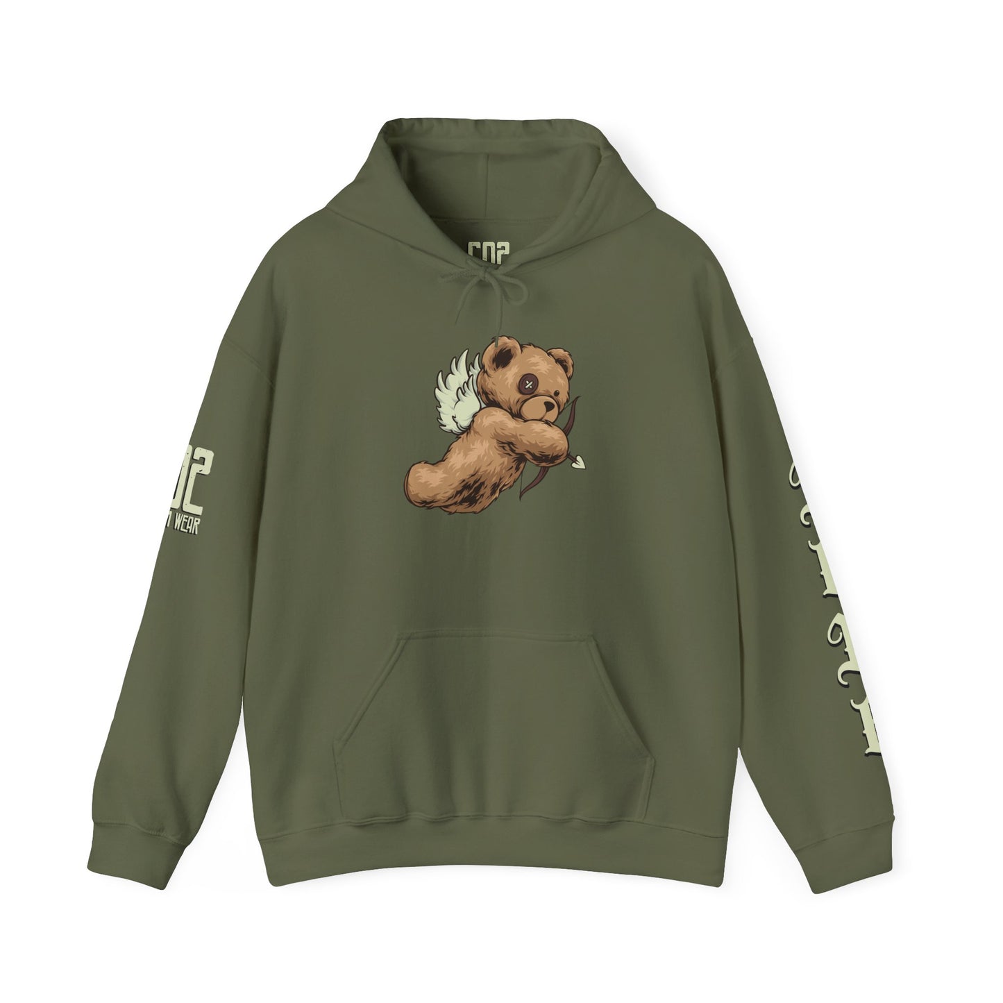 Cute Cupid Bear Unisex Hooded Sweatshirt - Cozy Layer, Gift for Friends, Valentine’s Day, Casual Wear, Everyday Comfort