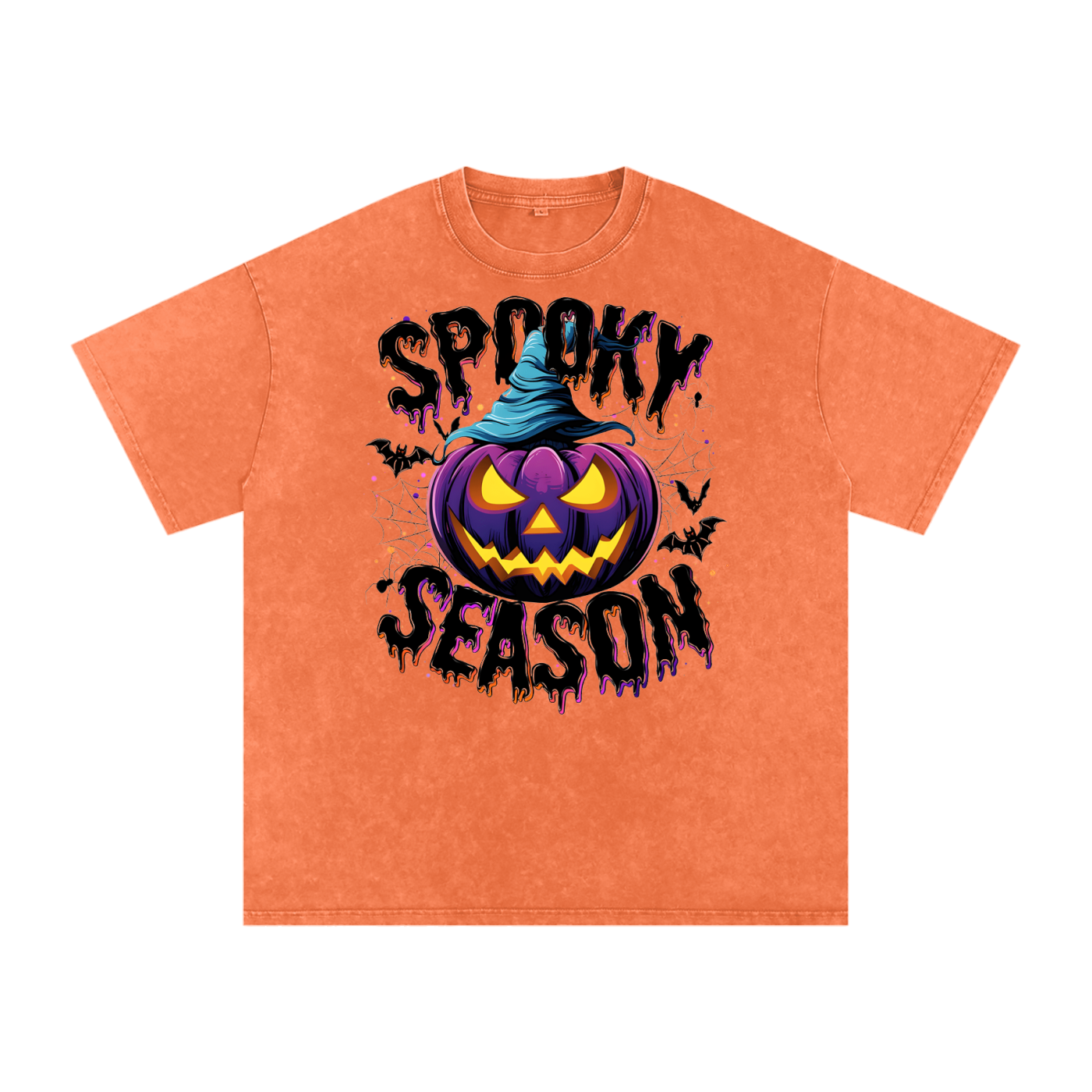 Spooky Season Snow Washed Oversized Cotton T-Shirt