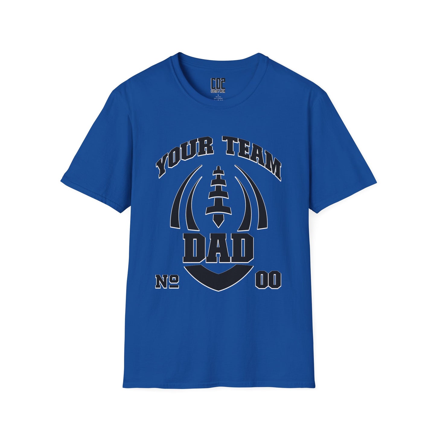 Football Dad Unisex Tee - Custom Team and Number Shirt with Name and Number for Athletes by request
