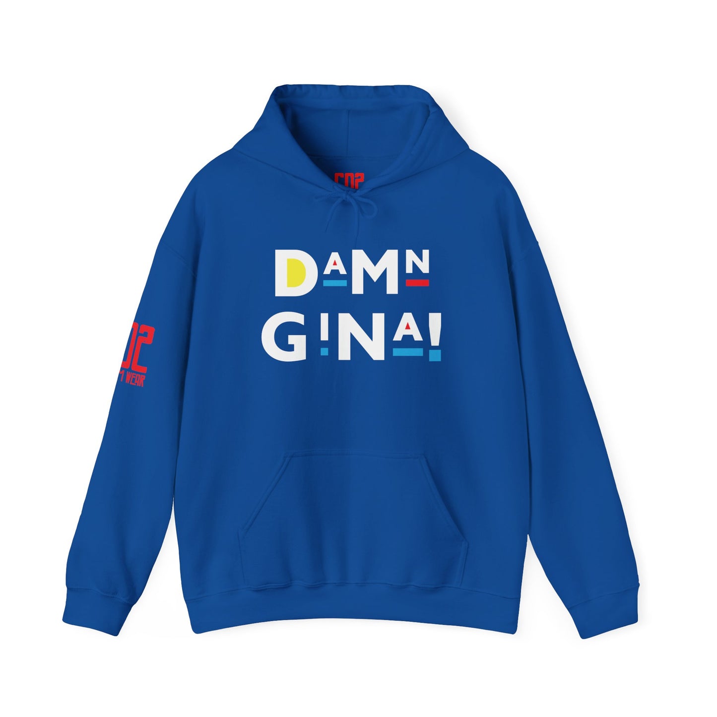 Damn Gina! Colorful Geometric Unisex Hoodie - Cozy Layer, Casual Streetwear, Trendy Gift, Everyday Comfort, Stylish Outfit
