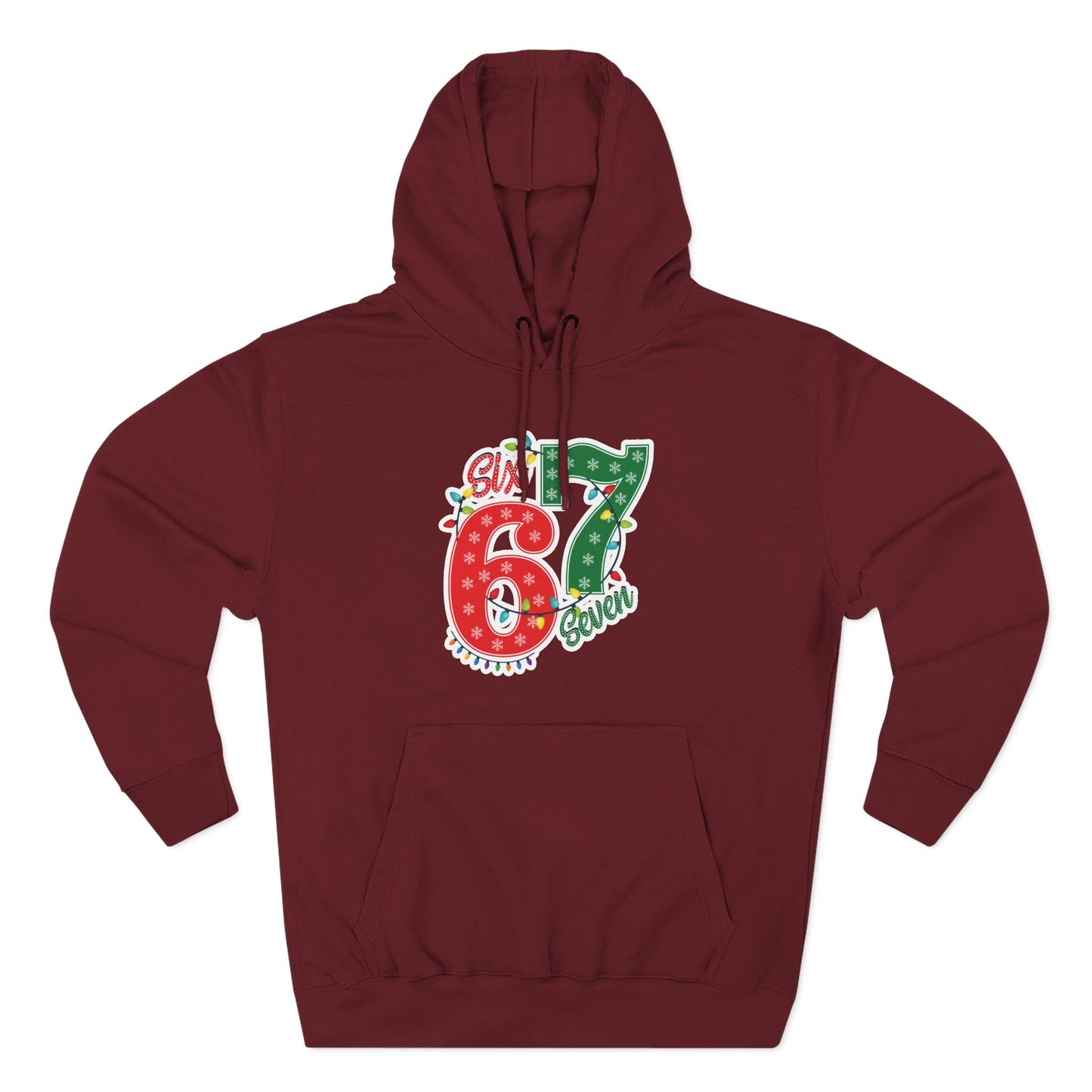 67 Hoodie - Festive Red & Green 'Six Seven' Pullover