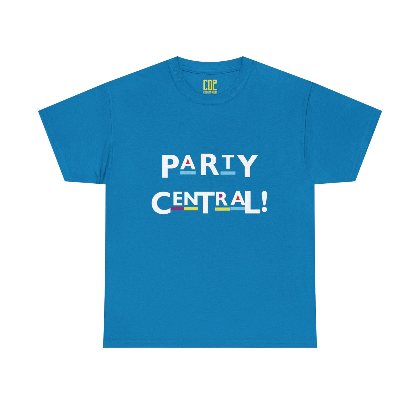 Party Central Unisex Heavy Cotton Tee | Fun Graphic T-Shirt for Celebrations, Birthdays, Gatherings, Event Wear, Casual Outfit