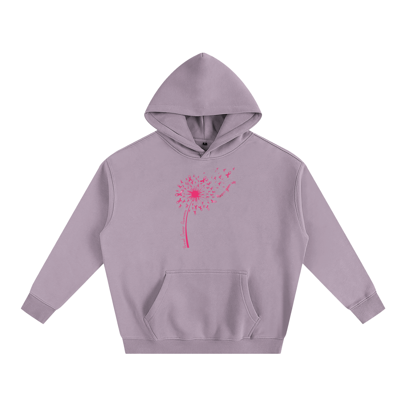 Dandelion Breast Cancer Wish Oversize Fleeced Hoodie