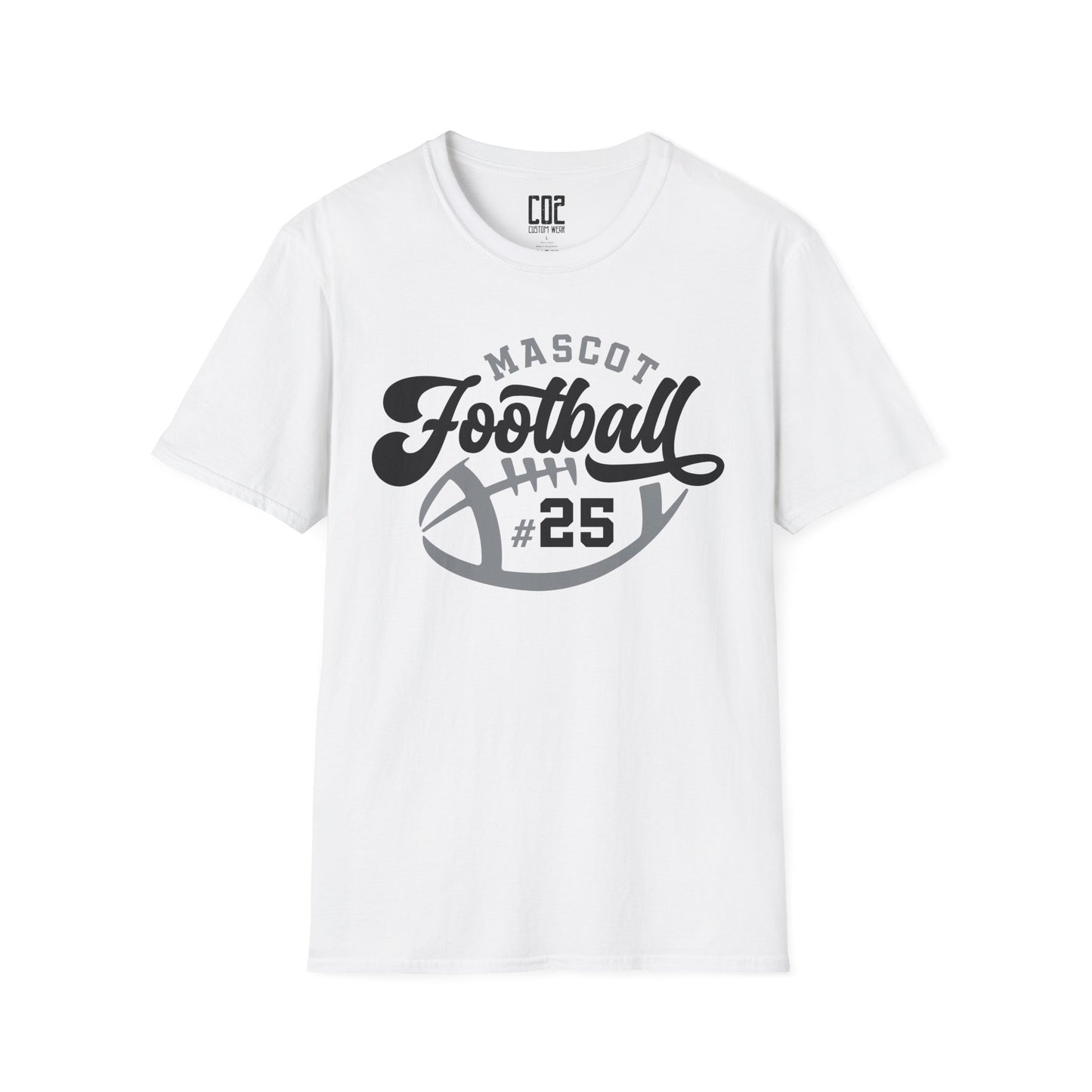 Football Mascot Unisex Tee - Custom Team and Number Shirt for Athletes by request
