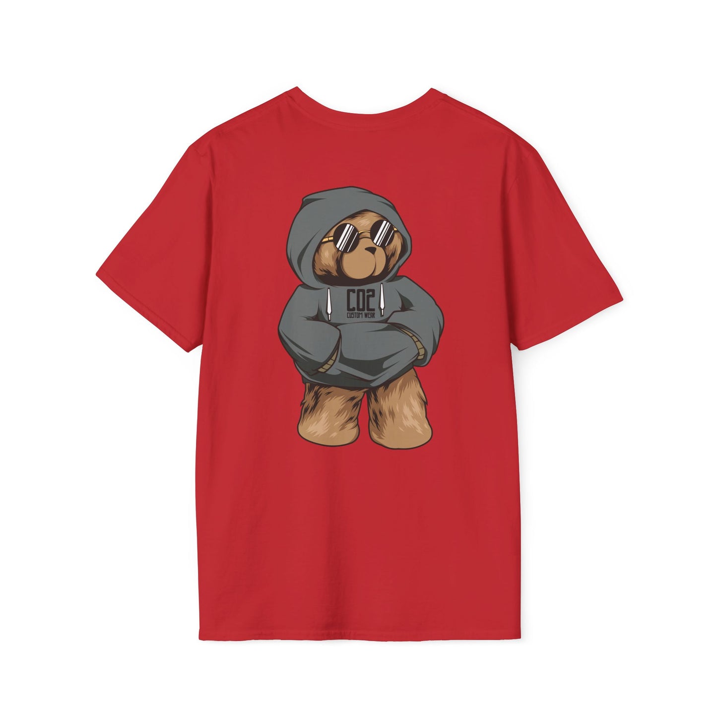 Hoodie Bear Unisex Softstyle T-Shirt, Cute Cartoon Tee, Gift for Kids & Adults, Casual Wear, Birthday Gift, Unique Design