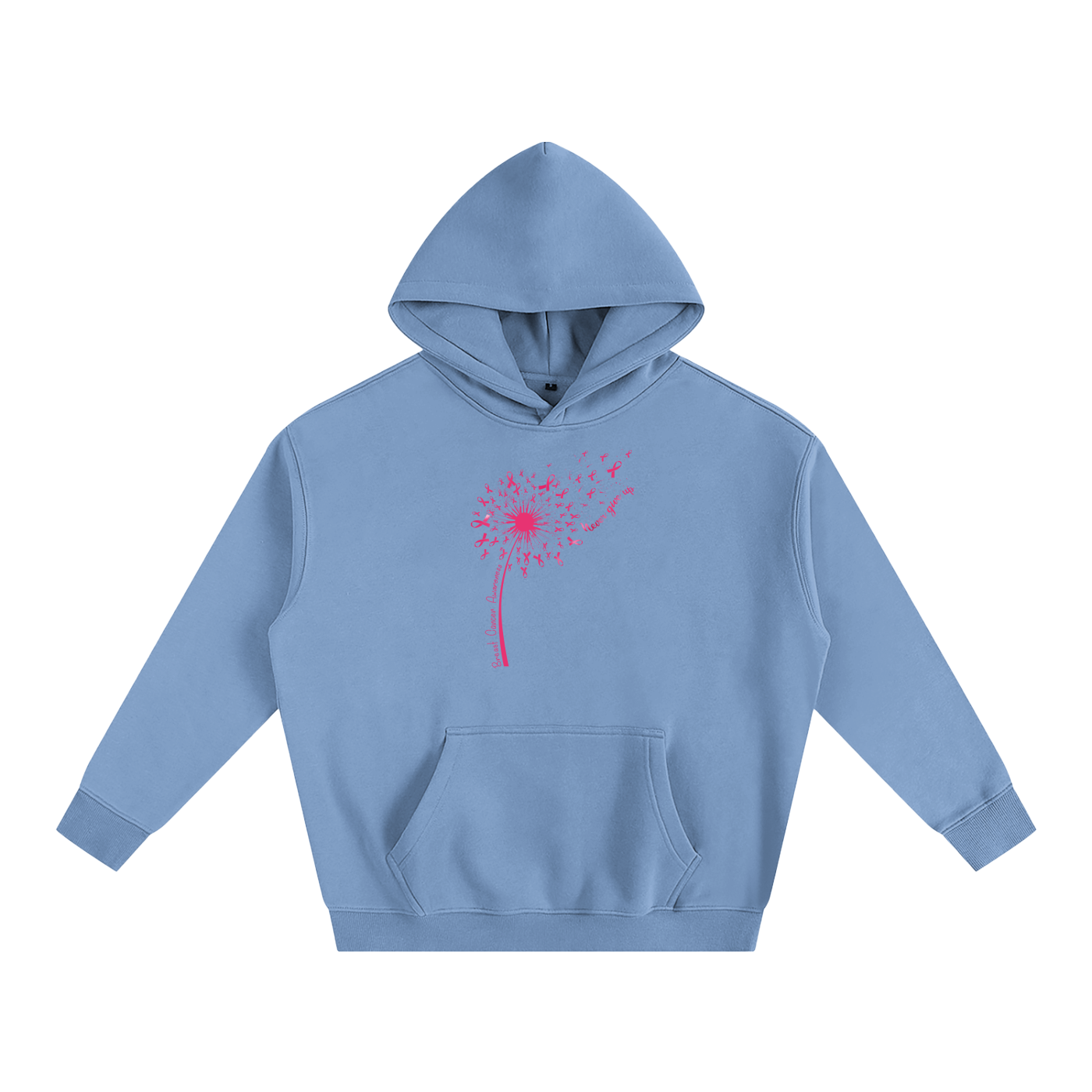 Dandelion Breast Cancer Wish Oversize Fleeced Hoodie