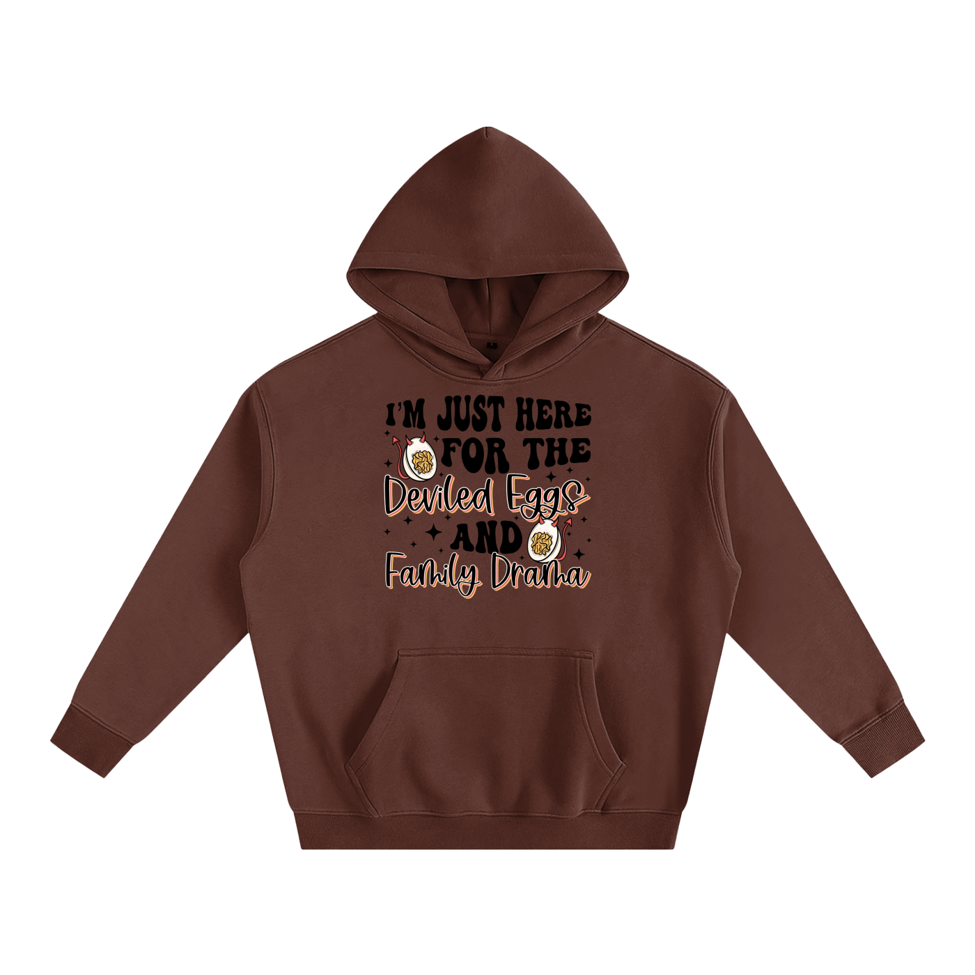 Just Here For The Deviled Eggs Oversize Fleeced Hoodie