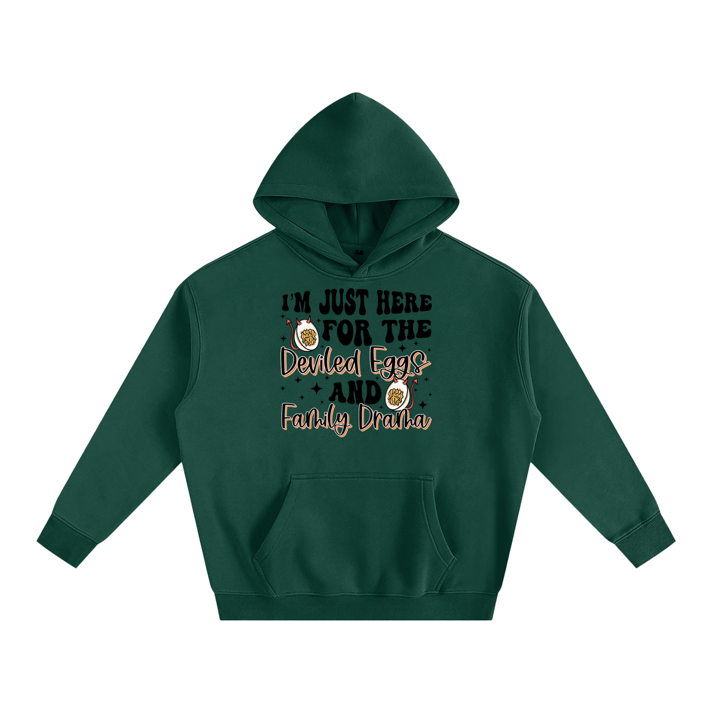Just Here For The Deviled Eggs Oversize Fleeced Hoodie