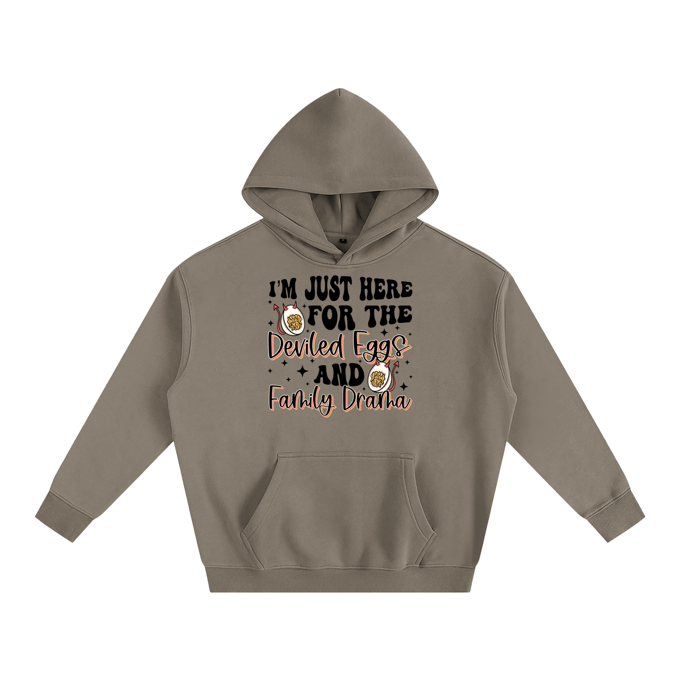 Just Here For The Deviled Eggs Oversize Fleeced Hoodie