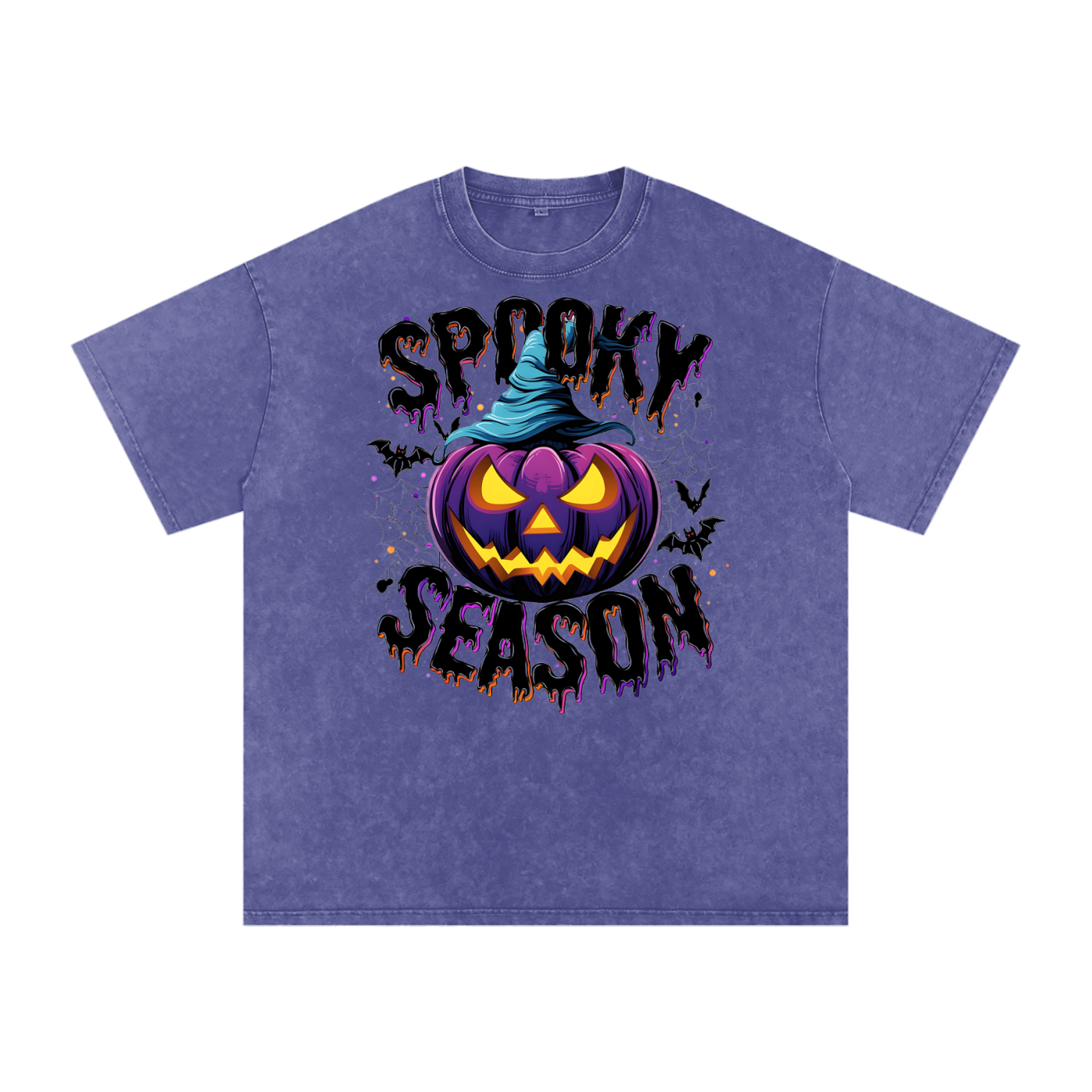 Spooky Season Snow Washed Oversized Cotton T-Shirt