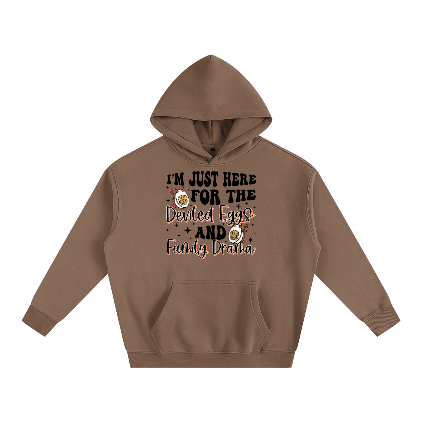 Just Here For The Deviled Eggs Oversize Fleeced Hoodie