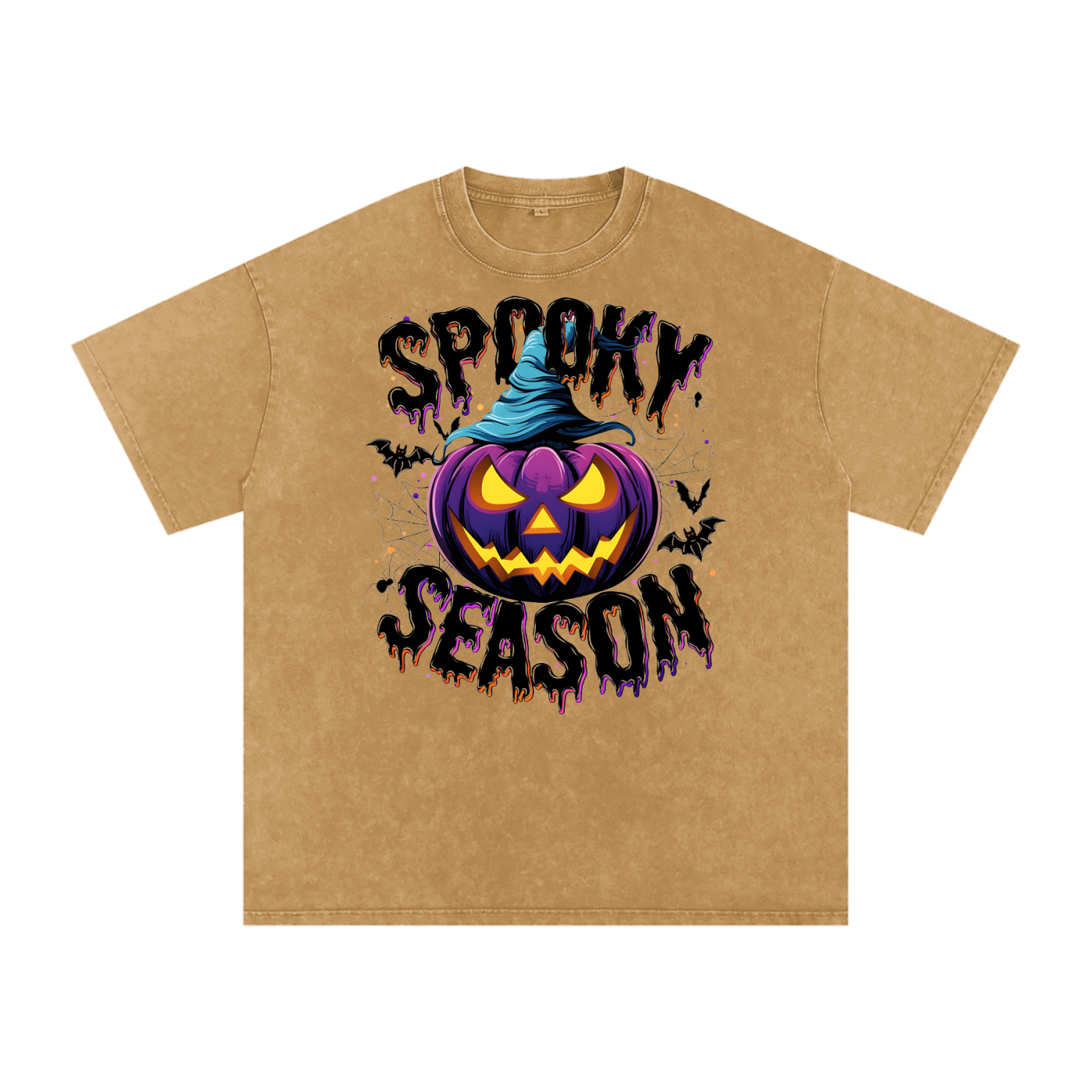 Spooky Season Snow Washed Oversized Cotton T-Shirt