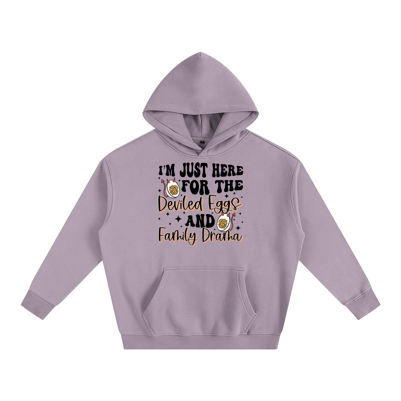 Just Here For The Deviled Eggs Oversize Fleeced Hoodie