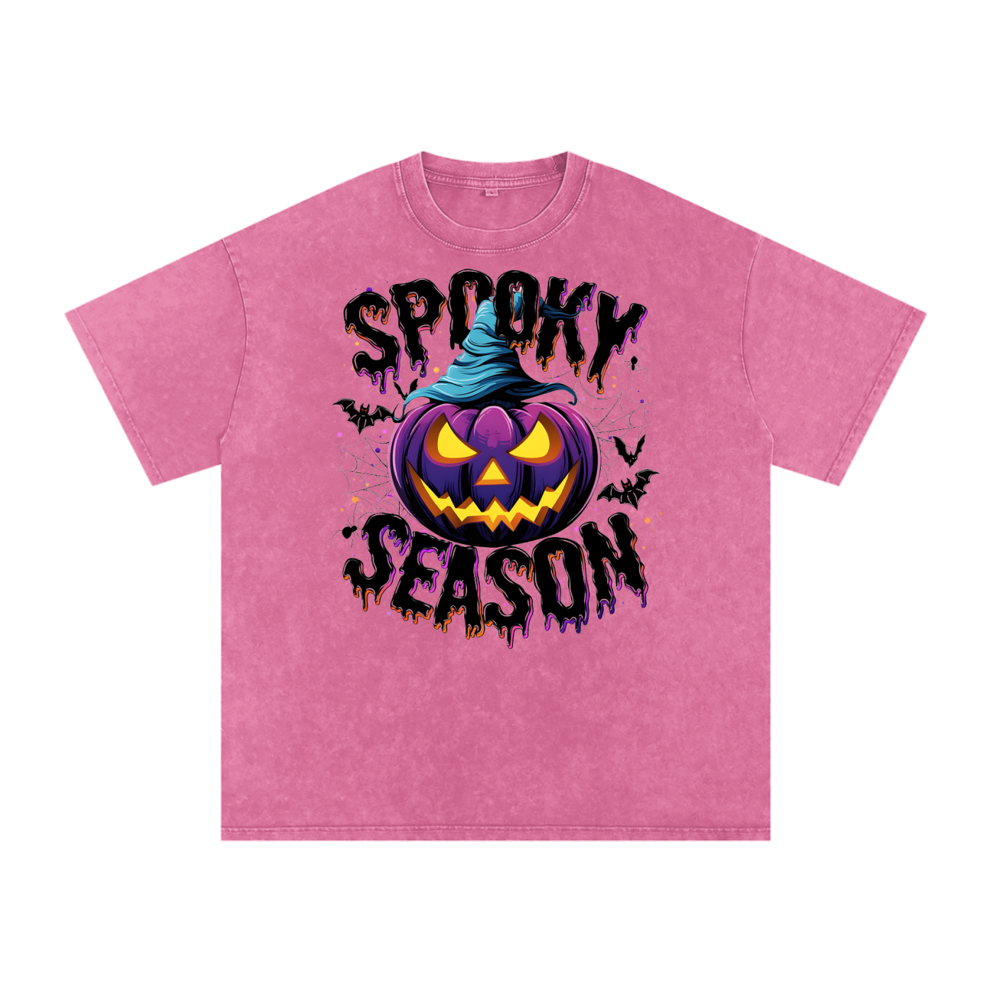 Spooky Season Snow Washed Oversized Cotton T-Shirt