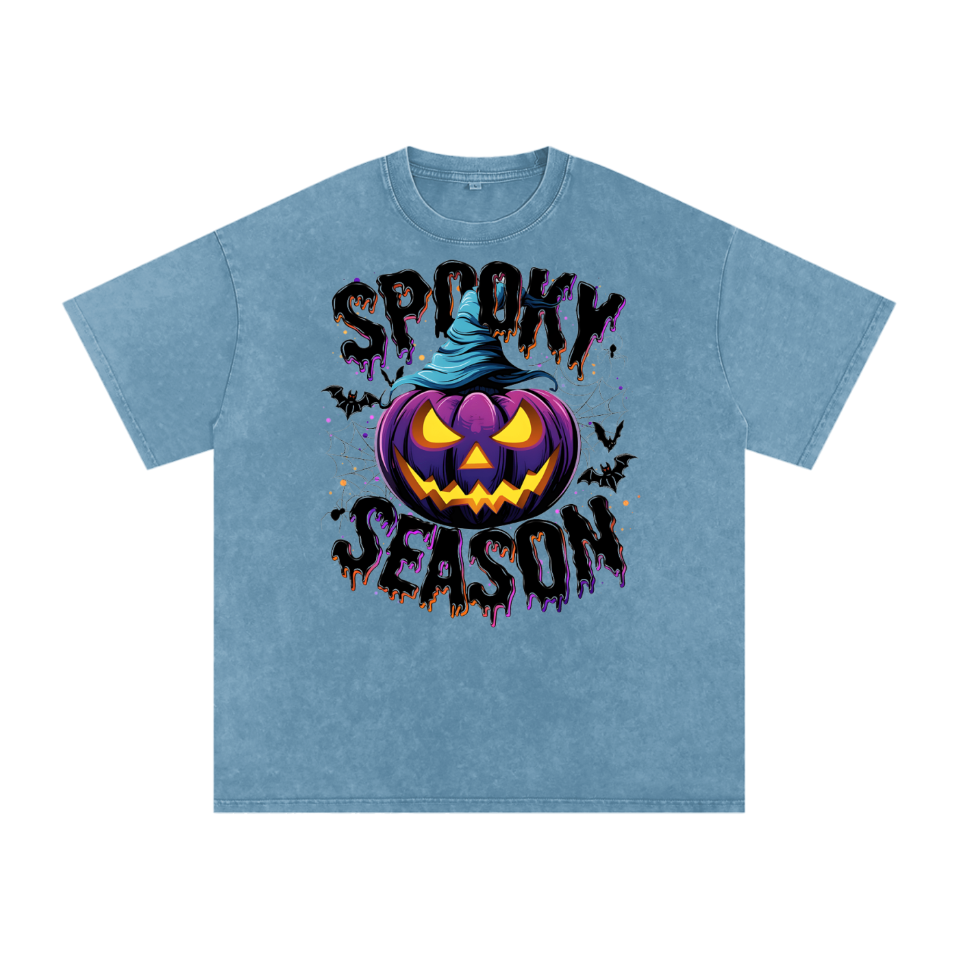 Spooky Season Snow Washed Oversized Cotton T-Shirt