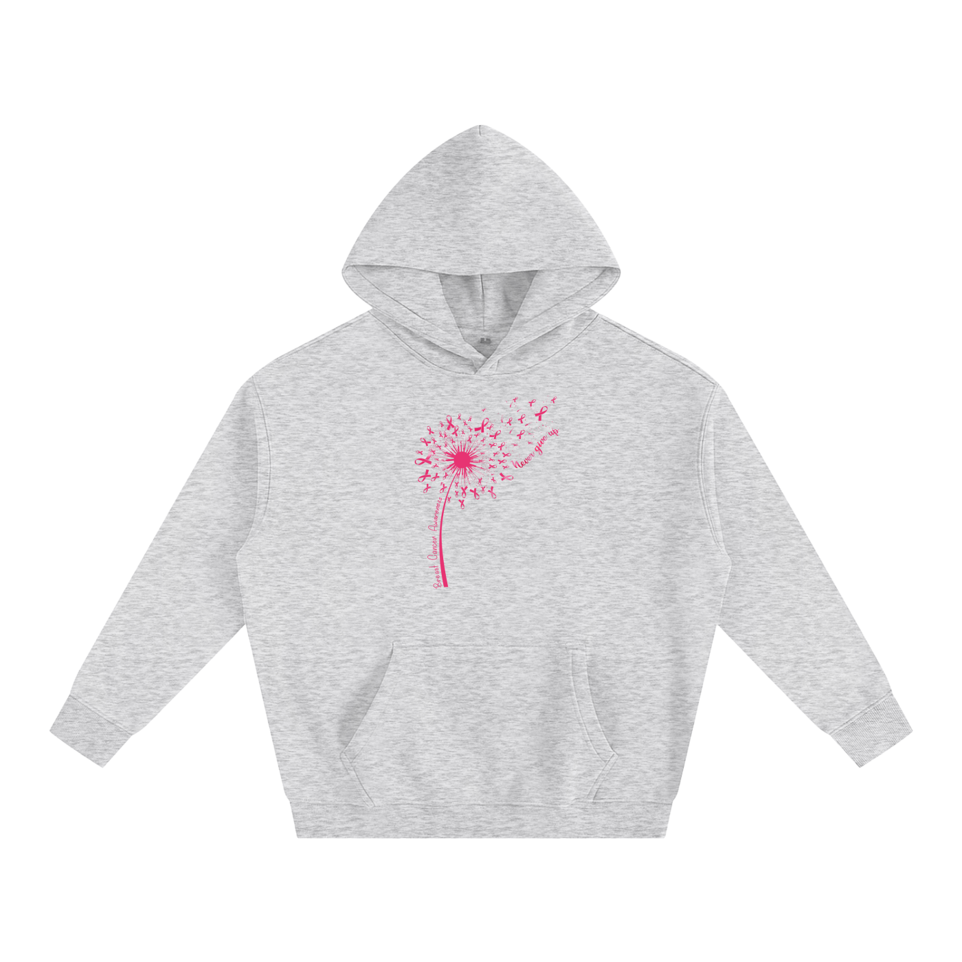 Dandelion Breast Cancer Wish Oversize Fleeced Hoodie