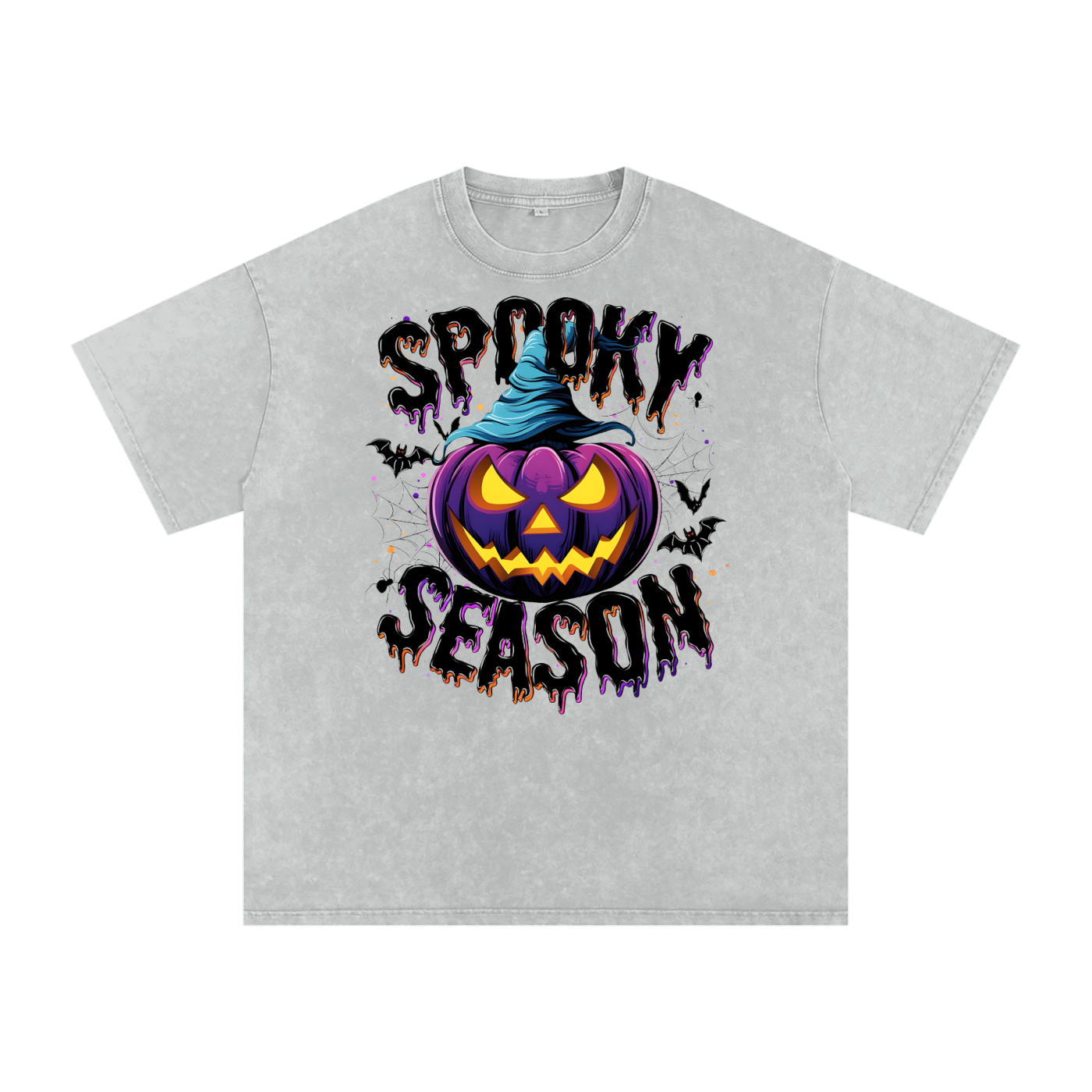 Spooky Season Snow Washed Oversized Cotton T-Shirt