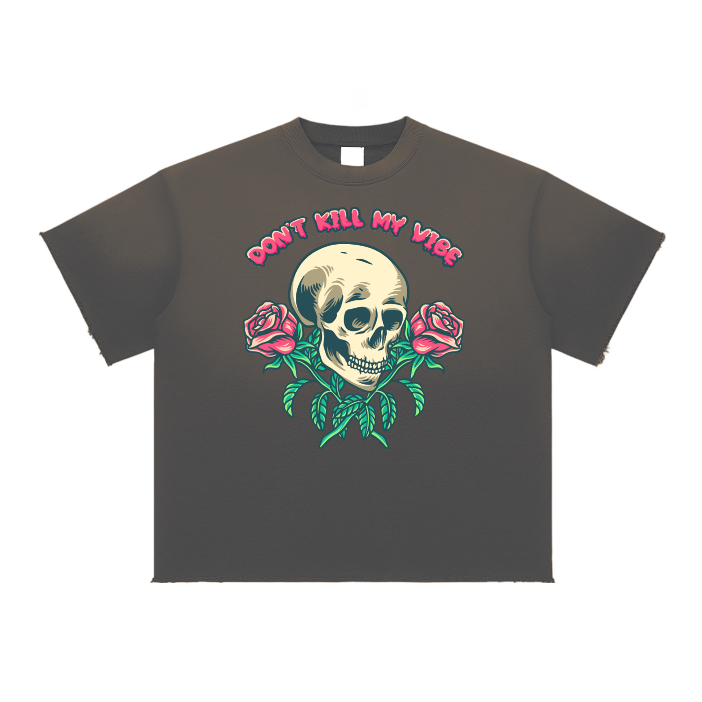 Don't Kill My Vibe Sun Fade Raw Edge T-Shirt