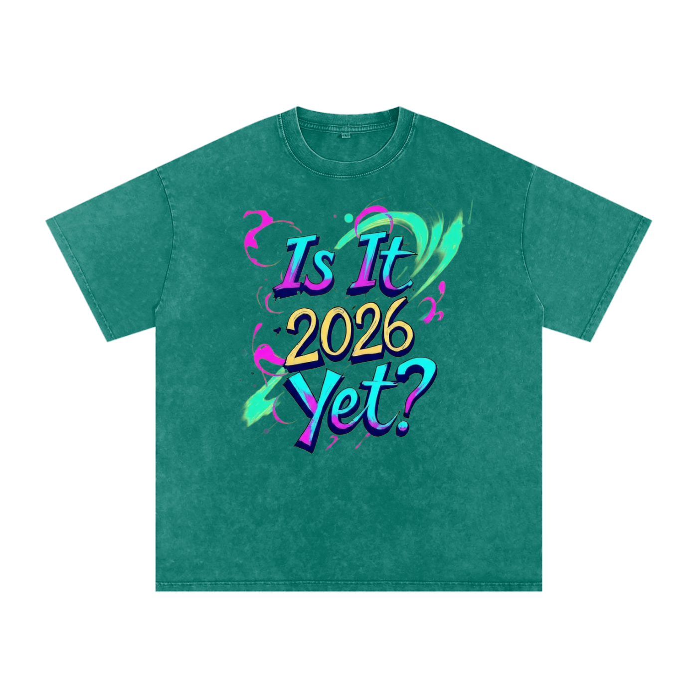 Is It 2026 Yet? Snow Washed Oversized Cotton T-Shirt