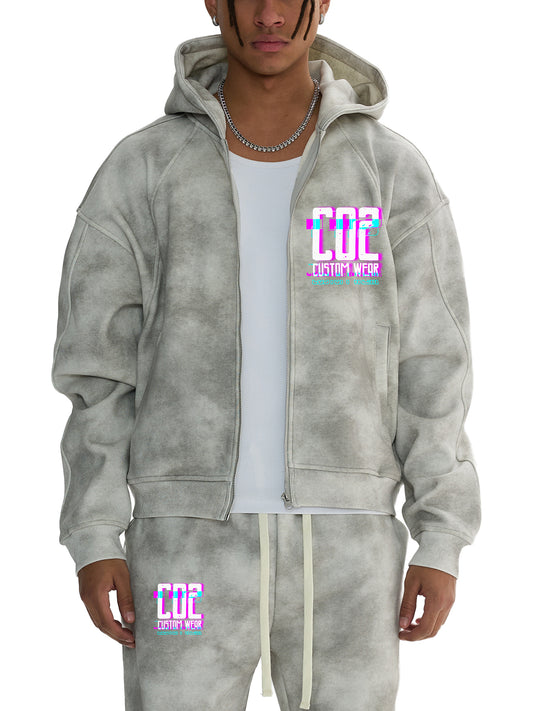 CO2 Dirty Washed Zip Hoodie Sweatsuit