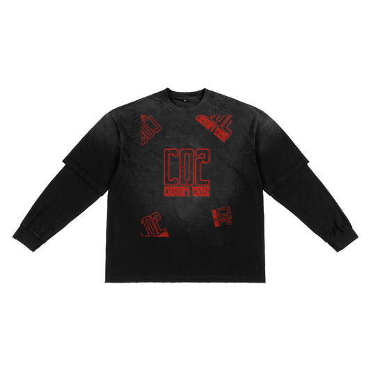 CO2 Multi Stranger Things Sunfade Hand-Frayed Faux Two-Piece T-Shirt