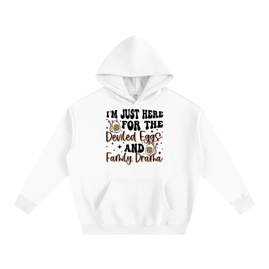 Just Here For The Deviled Eggs Oversize Fleeced Hoodie