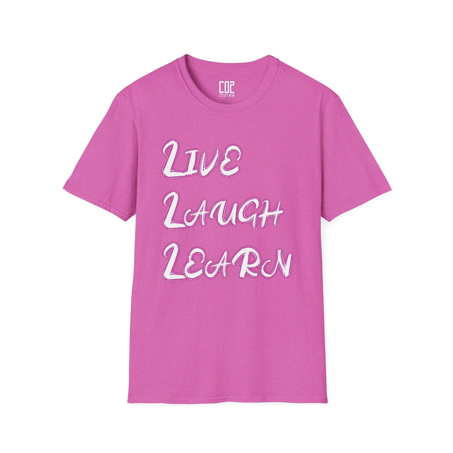 Live Laugh Learn Unisex Softstyle T-Shirt - Inspirational Tee for Daily Motivation, Perfect Gift for Friends, Family Occasions