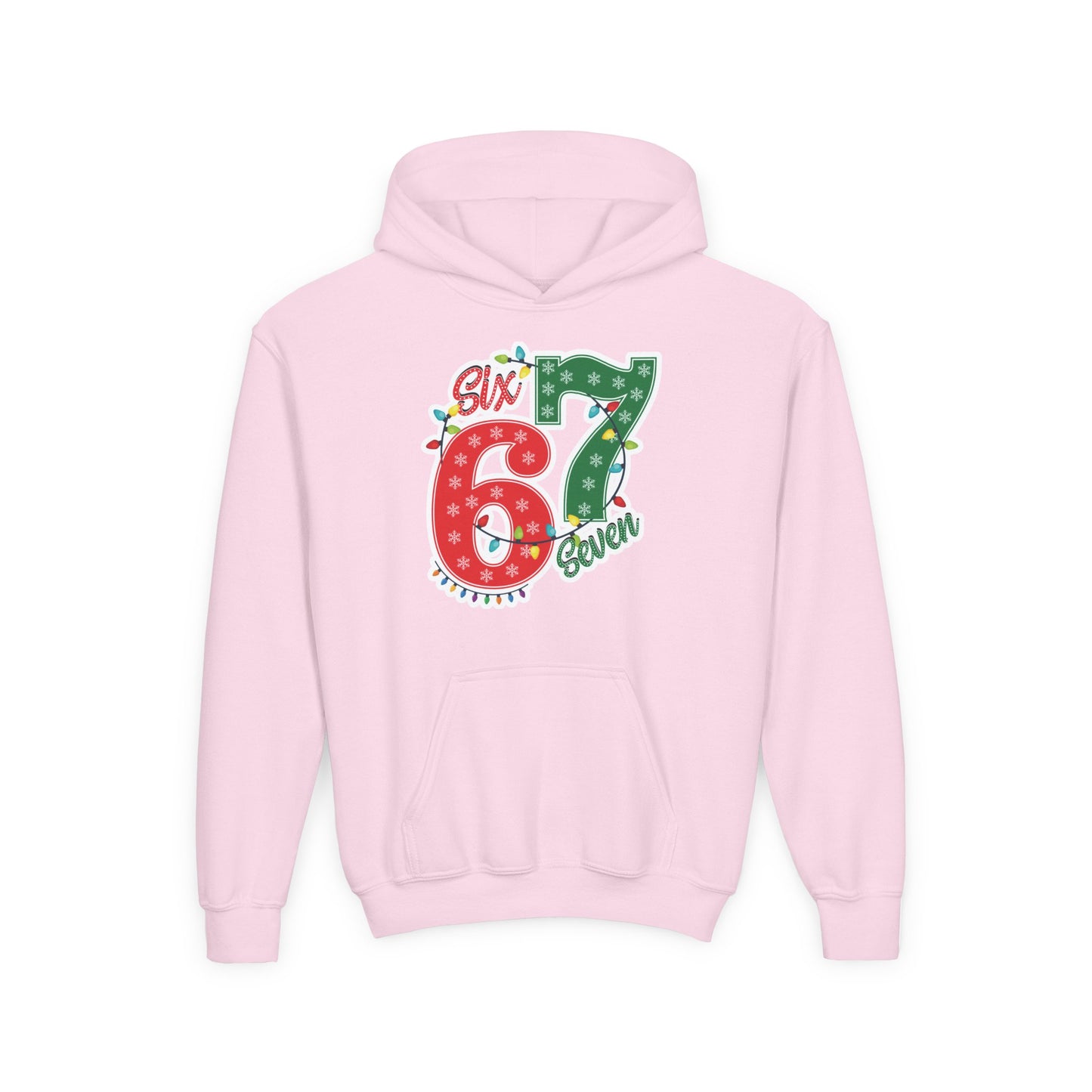 67 Christmas Lights Graphic Hoodie — Festive "Six Seven" Holiday Hoodie