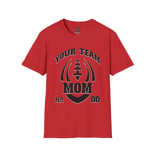 Football Mom Unisex Tee - Custom Team and Number Shirt with Name and Number for Athletes by request