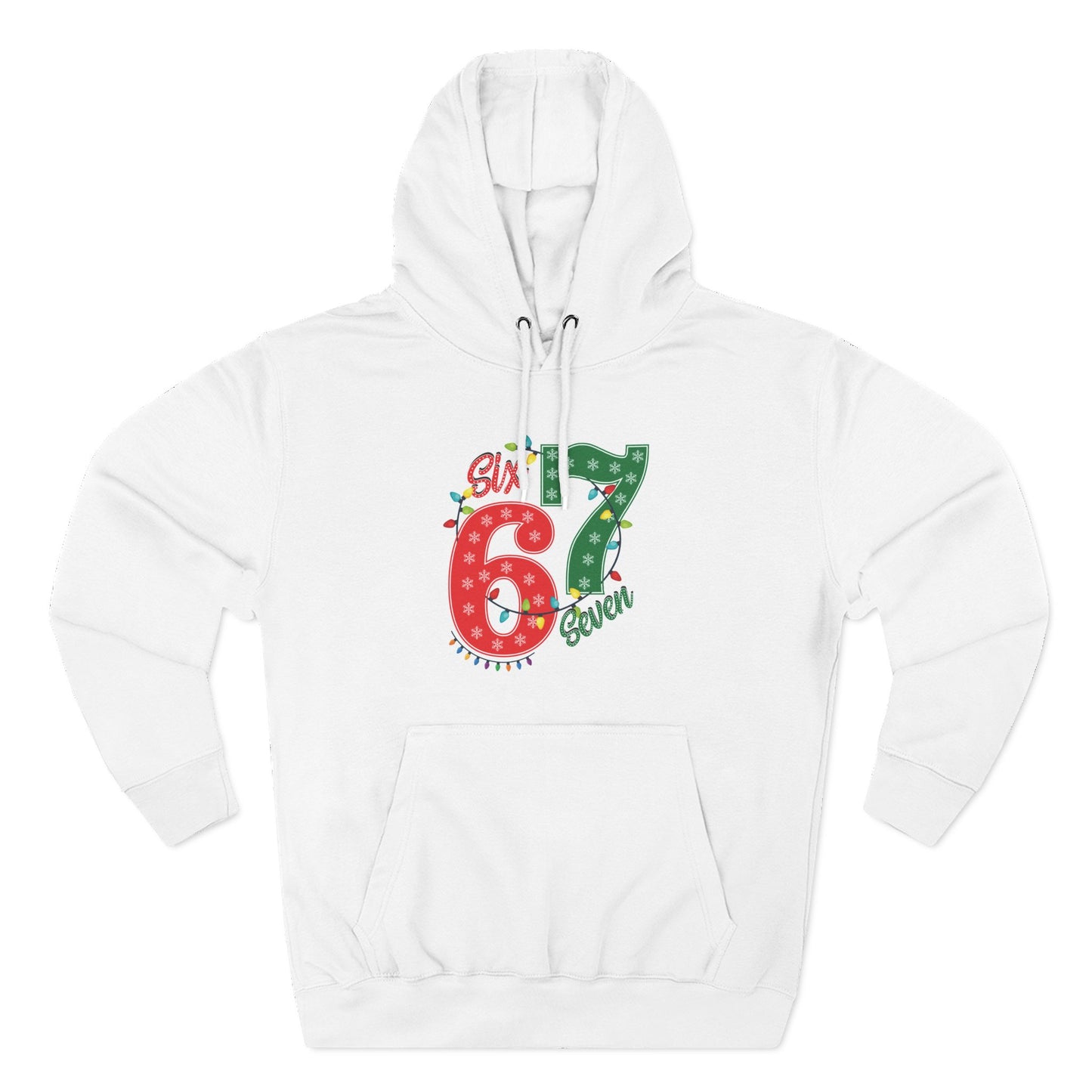 67 Hoodie - Festive Red & Green 'Six Seven' Pullover
