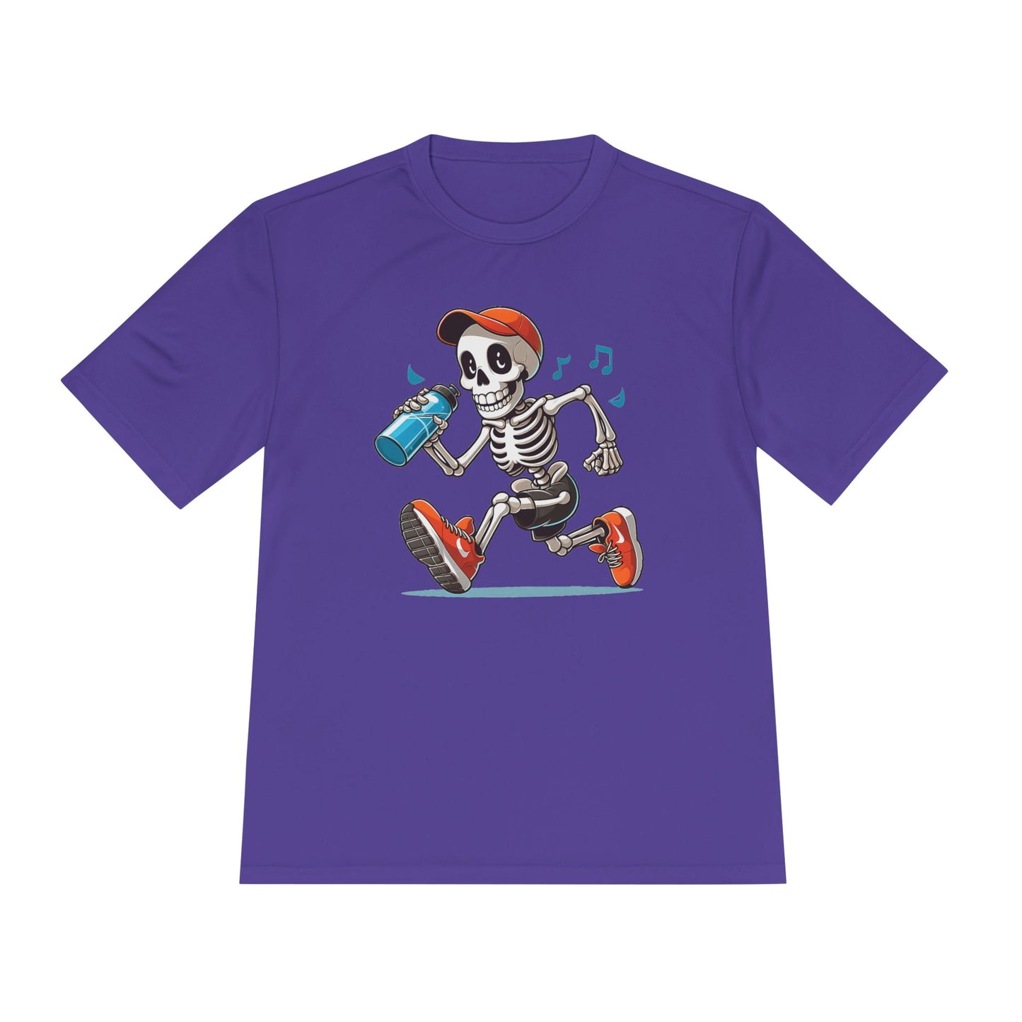 Cool Skeleton Running Tee, Unisex Moisture Wicking T-Shirt, Fun Fitness Shirt, Halloween Apparel, Gift for Fitness Lovers, Activewear