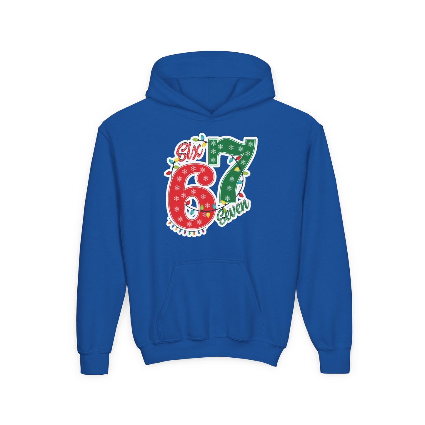 67 Christmas Lights Graphic Hoodie — Festive "Six Seven" Holiday Hoodie
