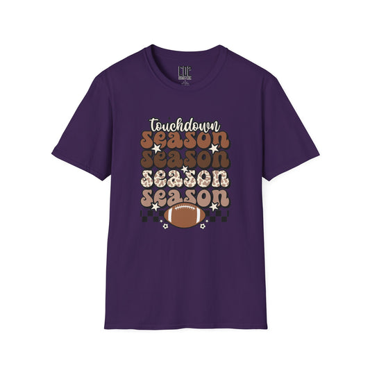 Touchdown Season Unisex Softstyle T-Shirt - Football Fan Tee, Casual Wear, Game Day Outfit, Sports Gift, Fall Celebrations