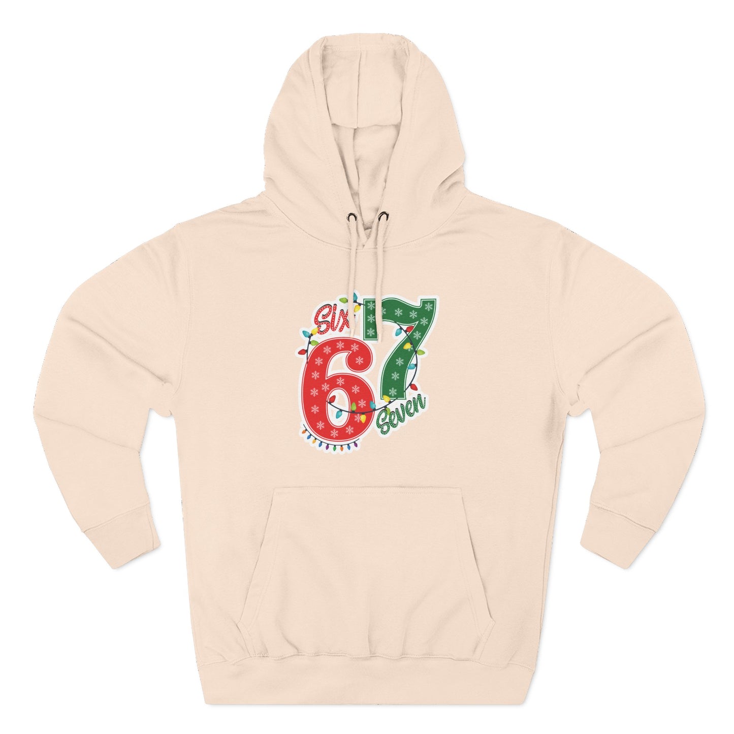 67 Hoodie - Festive Red & Green 'Six Seven' Pullover