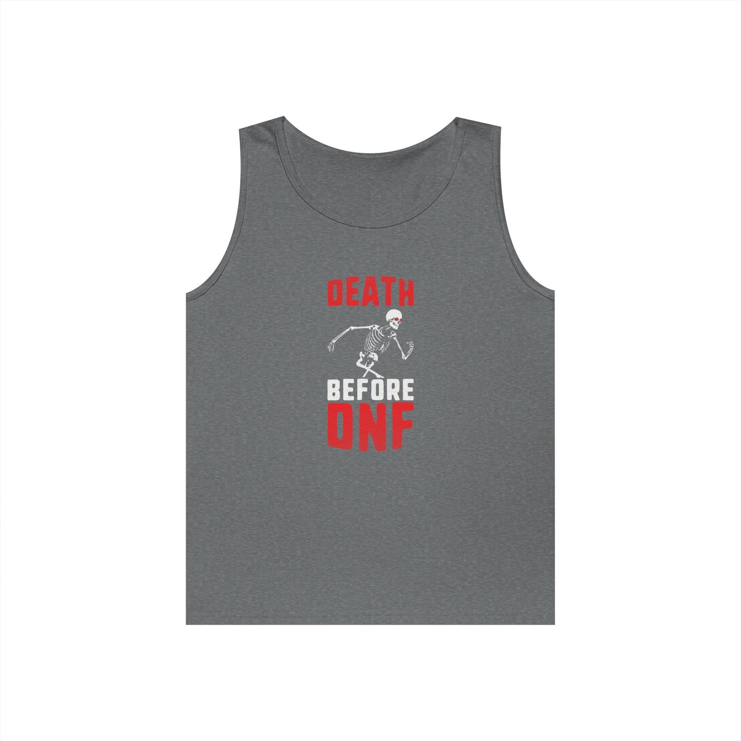 Death Before DNF Tank Top, Unisex Cotton Workout Shirt, Motivational Gym Sleeveless Tee, Fitness Gift, Running Apparel