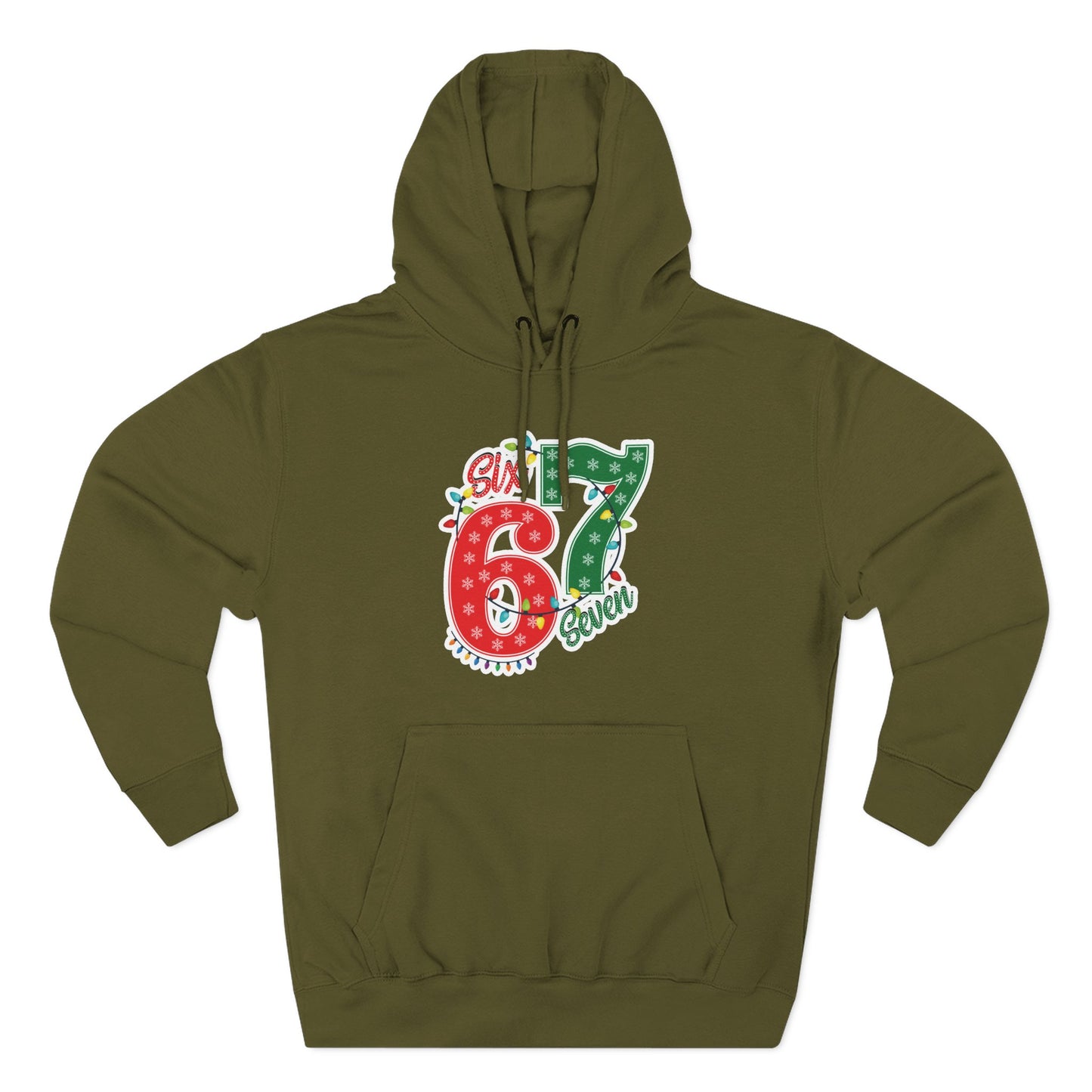67 Hoodie - Festive Red & Green 'Six Seven' Pullover