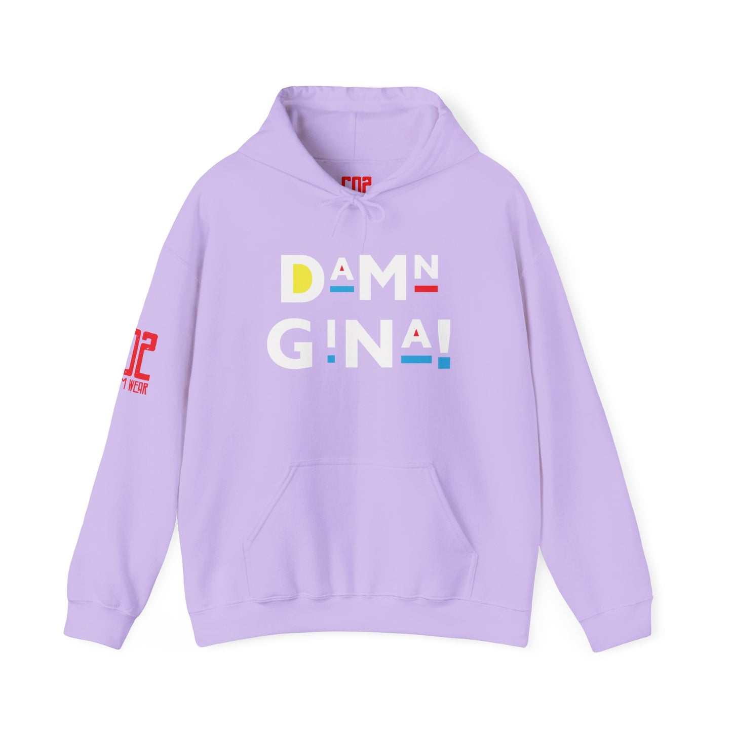 Damn Gina! Colorful Geometric Unisex Hoodie - Cozy Layer, Casual Streetwear, Trendy Gift, Everyday Comfort, Stylish Outfit